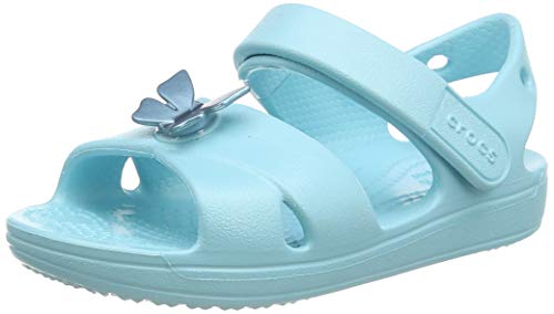 Crocs Kids' Classic Cross-Strap Sandals, Ice Blue, 7 Toddler
