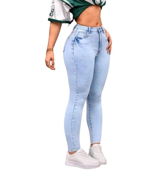 Women's High Stretch Skinny Casual Jeans with Pockets - Light Wash, Zipper Fly, and Curvy Fit4