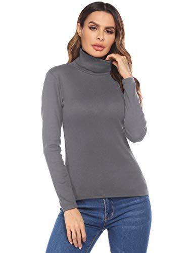 UNibelle Womens Turtleneck Lightweight Slim Fit Long Sleeve T Shirt Pullover Top