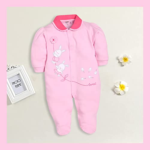 Image of BABY GO 0-3M /3-6M Full Sleeve 100% Soft Cotton Romper /jumpsuit /Sleepsuit /Nightsuit /Infant Wear /Clothes for New Born Baby Girls