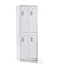 QUIPO – Vestiaire à 4 compartiments, largeur 600 mm - h x p 1800 x 500 mm, gris clair - armoire vestiaire 4 casiers