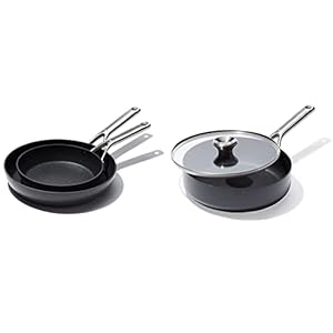 OXO Professional Hard Anodized PFAS-Free Nonstick Frying Pan and Saute Pan Set, Induction, Diamond reinforced Coating