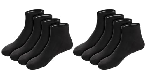 Cleocotton Ankle sport socks, (8-pack) Black - SM