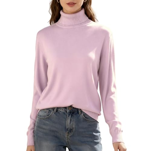 Image of SANGTREE Women's Turtleneck Sweaters Long Sleeve Pullover Tops | Breathable Lightweight Fabric| Fall Winter Fashion Outfits| Perfect for Daily,Office,Vacations,Holiday,Family Gatherings Etc.