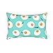 Ksodgun Taie d'oreiller, œufs frits avec Housse de Coussin rectangulaire de roquette, Housse de Coussin Douce et Confortable avec Fermeture éclair 50 x 76 cm