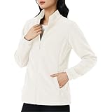 [KEFITEVD] フリースジャケット レディース 軽量 保温 防寒 ジャケット 登山 上着 普段着 カジュアル 静電気防止 スキー テニス トレッキングウェア 冬服 ベージュ M