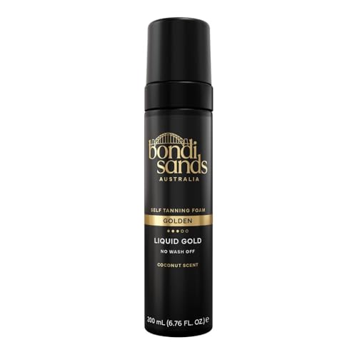Bondi Sands Liquid Gold Self-Tanning Foam, Enriched with Argan Oil, Vegan + Cruelty Free, Coconut Scent, 200mL