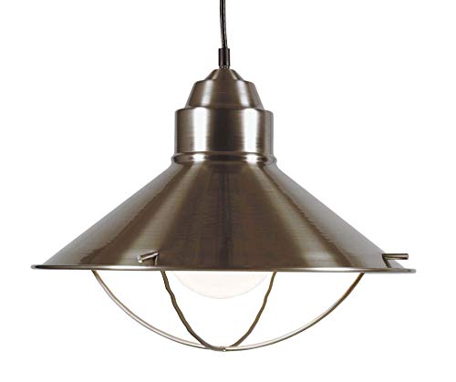Kenroy Home 66349BS Harbour Hanging Pendant Light, 15.5 x 15.5 x 12.75 Inch, Brushed Steel Finish