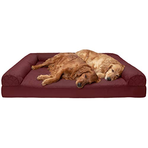 Furhaven Pet Dog Bed | Orthopedic Quilted Traditional Sofa-Style Living Room Couch Pet