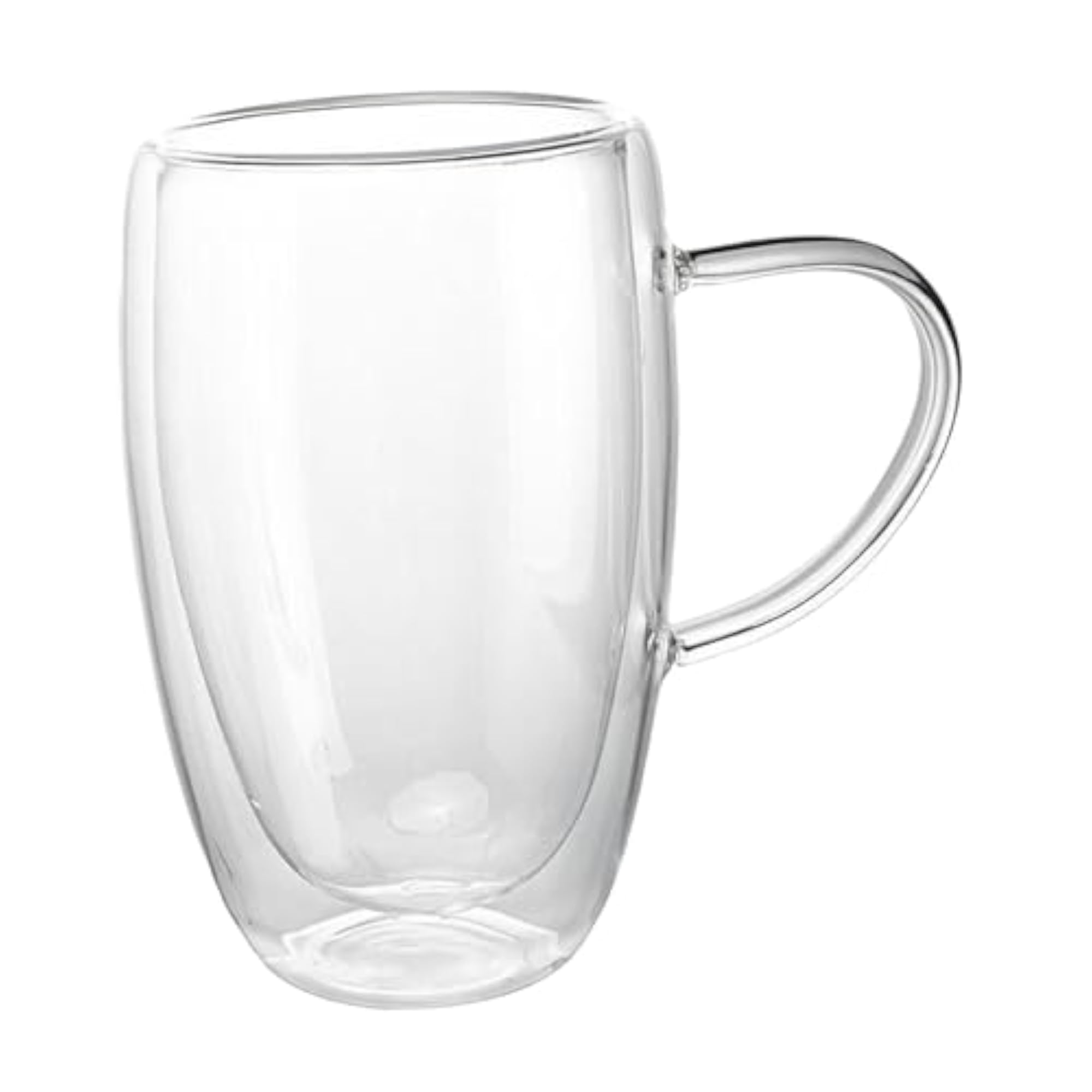 Double Walled Glass Coffee Mug with Handle, Modern Design