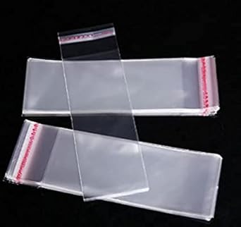 RR Self Adhesive Resealable BOPP Clear Plastic Pouch Bag 2X10 inches & 3x10 inch combo - 200 Pcs (35 Micron)