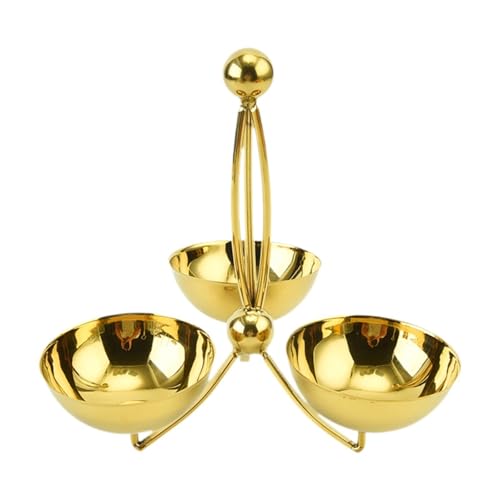 Qianly Condiment Serving Bowl Snack Rack Multi Layers Condiment Server Snack Serving Bowl Fruit Bowl for Candy Dessert Side Dishes, 3 bowl