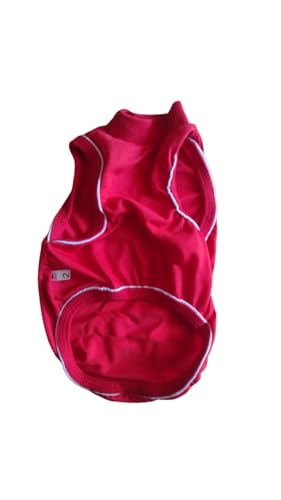 Regata pet de malha com estampa de patinha (vermelho, 2)