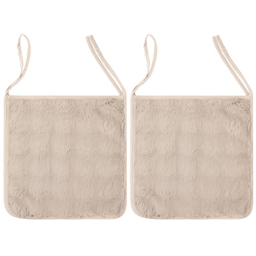 LY4U Paquete de 2 Almohadillas para Sillas - Almohadilla para Asiento de Felpa Suave Premium de 45x45cm con Parte Trasera Antideslizante - Comodidad Cálida para Comedor, Oficina, Silla de Ruedas