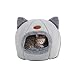 NSK 猫ベッド ペットベッド キャットハウス ドーム型 暖かい ふわふわ 寒さ対策 室内用 洗える クッション付