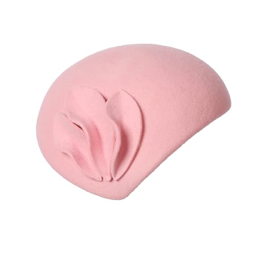 Image of Flower Womens Dress Fascinator Wool Felt Fedora French Pillbox Hat Party Wedding Teardrop Beret