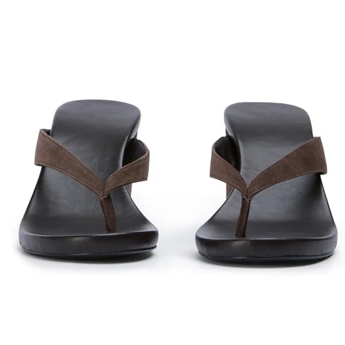 Wedge Sandals for Women Suede Arch Support Slip On Flip Flops Summer Open Round Toe Platform Thong Slide Sandals with Rubber Sole3