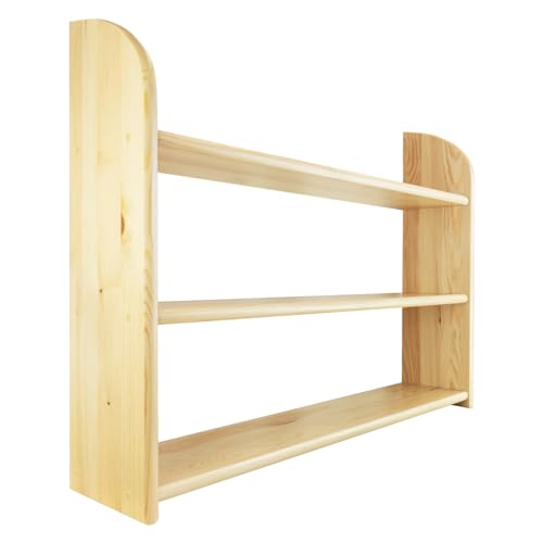 woplus Holz Regal Wandregal Bücherbord Bücherregal Kiefer Farblos Lakiert massiv (3 Etage 90cm) woplus Holz Regal Wandregal Bücherbord Bücherregal Kiefer Farblos Lakiert massiv (3 Etage 90cm)