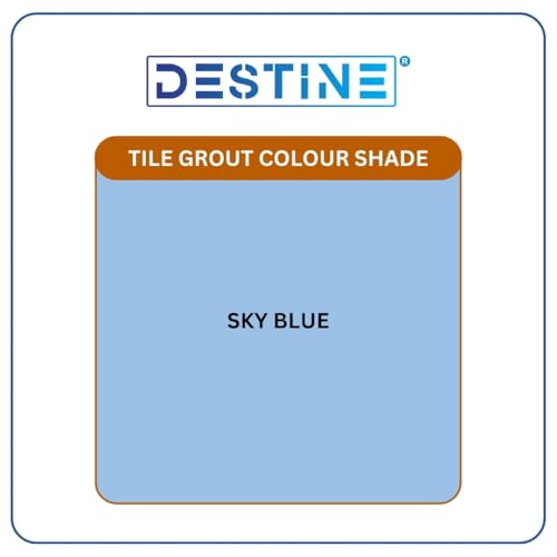 Image of DESTINE READY-TO-MIX inchTILE GROUT inch (16 COLOURS) (ALL PACKS: 100 Gm,250 Gm,400 Gm,800 Gm,1 Kg), Waterproof, Crack Filler, Cement Based Tile Gap Filler (10 Kg, Sky Blue)