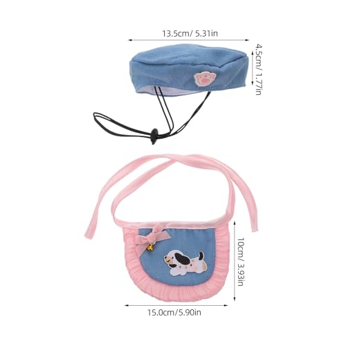Disfraz para perros y gatos Toddmomy set con gorro y babero miniatura 2
