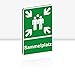 Produktbild XXL Sammelplatz Schild 30 x 40 cm Alu 3mm Alu-Dibond stabile Aluminiumverbundplatte Sammelstelle Sammelpunkt mit UV-Schutz von STROBO