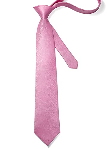 Image of HISDERN Ties for Men Solid Houndstooth Neckties Handkerchief Formal Business Tie & Pocket Square Set Wedding Party