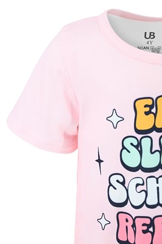 Image of Unique Baby 2 Piece Girls Bell Bottom Leggings Outfit with Short Sleeved Shirt Kid and Toddler Clothes Set