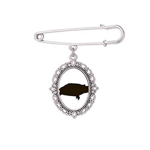 Broche tortue noire de créateur pour robe chemise et grand châle
