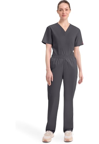Image of Dickies EDS Signature Scrubs for Women, Elastic Waist Pull-On Cargo Pants for Women in Soft Brushed Poplin - 86106