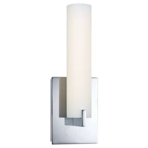George Kovacs P5040-077 Tube Two Light Bath Wall Sconce in Chrome with Etched Opal