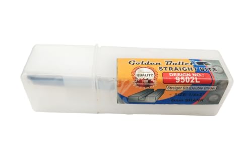 Image of Golden bullet pro straight Router bit 50mm /2 inch long ,with 8mm shank | (9502L (cutting dia 6mm X cutting length 50mm))