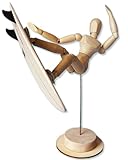 The Stokies Retro Surf Art Sculpture Posable 8' Surfer Figure 5.75' Twin-Fin Fish Surfboard Black Fins Beach Home Decor Surfer Statue for Bedroom Office Desk Endless Poses for Visualization