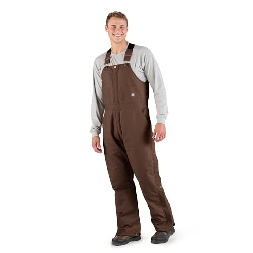 Berne Men's Heritage Insulated Duck Bib Overall, X-Large Regular, Bark
