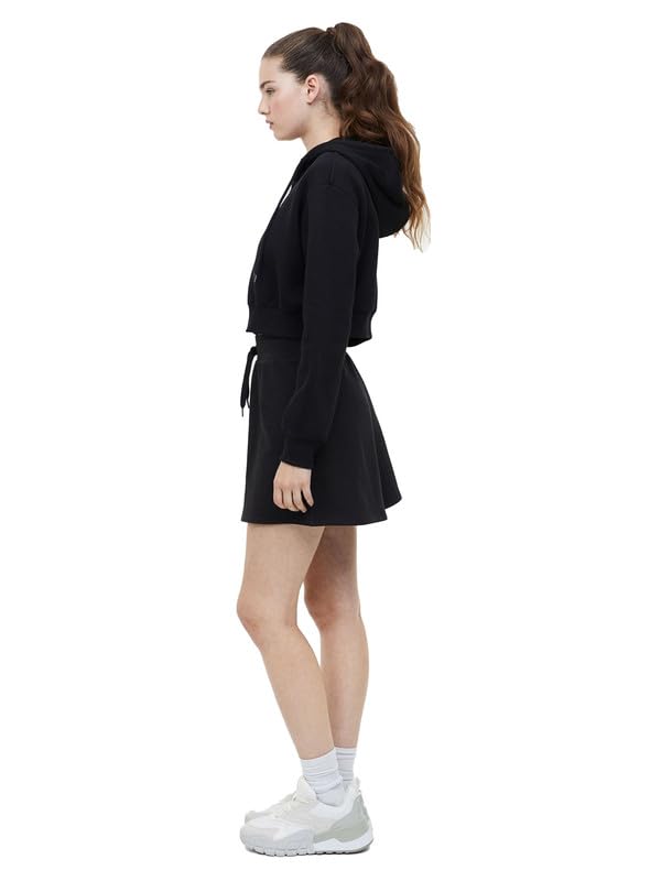 Image of Besick Premium Cotton Cropped Zip Up Relaxed Fit Hooded Jacket for Women