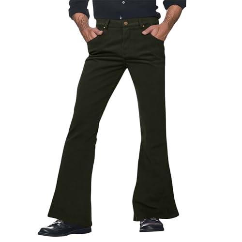 Pantalon évasé décontracté style rétro en textile souple uni