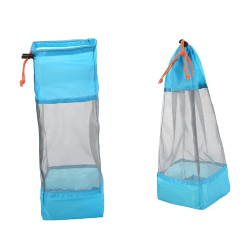 Healifty 2Pcs Drawstring Mesh Storage Sack Bag for Travel Camping Hiking and Laundry Mesh Design Green