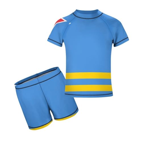 Aruba FlagChildren's Casual Swimsuit Set - Simple and Versatile7-9Y（120cm）