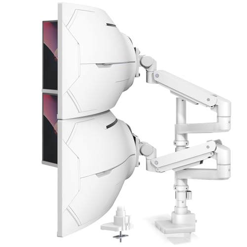 Brazo de monitor dual resistente y soporte vertical de escritorio para dos pantallas gigantes