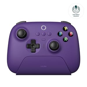 8Bitdo Ultimate 2.4G Wireless Controller, Hall Effect Joystick Update, Gaming Controller with Charging Dock, Compatible for Apple, PC, Android, Steam Deck, Switch(No Gyro) and Raspberry Pi – Purple