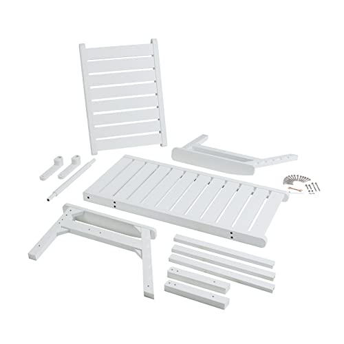 Acuel Chaise Lounge, Poly Lumber, Outdoor Lounge Chair With Adjustable Backrest, Sturdy Weather Resistant Waterproof Fade Proof, For Poolside Patio Garden(White, 4 Pcs) #TOP6