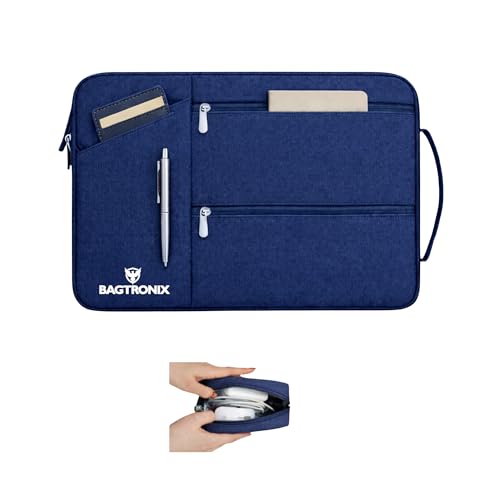 Image of Nylon Drax Laptop Bag Sleeve Case Cover Pouch for 14 inches Laptop Apple /Dell /Lenovo /ASUS /Hp /Samsung /Mi /MacBook /Ultrabook /Thinkpad /Idea Pad /Surfacepro, Laptops Tablets (Blue, Drax Sleeve)