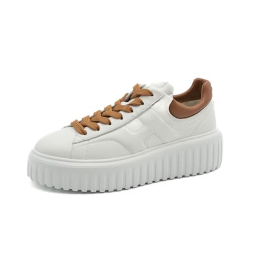 Marca: Hogan Hogan Sneaker da Donna H-Stripes Bianco e Cuoio in Nappa - HXW6450FC60 LE90446 - Taglia 35
