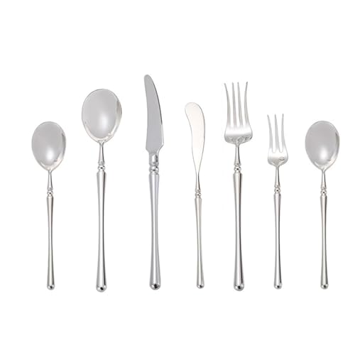 luxury Retro Silverware Set with Steak Knives for 18, 126 Piece Stainless Steel Flatware Cutlery Set, Include Fork Spoon steak Knife salad fork Set, Mirror Polished, Dishwasher Safe