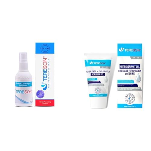 Tereson El,Ayak ve Koltuk Altı Terleme Düzenleyici Solüsyon 50 mL ve Tereson Yüz Terlemesi ve Parlaması için Koruyucu Jel, 50ml