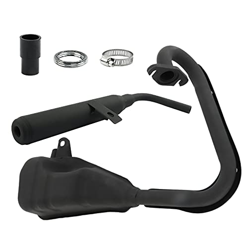 FLYPIG Motorcycle Muffler Exhaust Silencer Pipe kit for Yamaha PW50 PY50 PW PY 50 Dirt Bike - Black