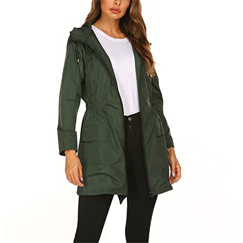 SotRong Lichtgewicht regenjas voor dames, opvouwbaar, windjack, winddicht, actief, outdoorjack, waterdicht, showproof, lange capuchon, trenchcoats poncho voor wandelen, kamperen - Image 5