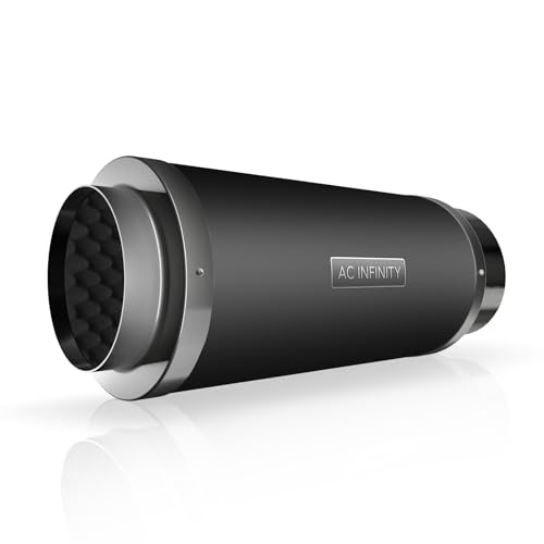 AC Infinity Inline Duct Fan Silencer, 8” Noise Reduction Muffler Blower Silencer for Indoor Hydroponics Grow Tent Ventilation Systems