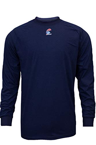 Best Review National Safety Apparel C52FKSRLSXL FR Control 2.0 Long Sleeve T-Shirt, Modacrylic Blend, X-Large, Navy