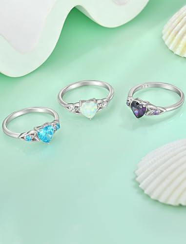 Celtic Knot Rings for Women 925 Sterling Silver Solitaire Ring Wedding Engagement Band Heart Birthstone Jewelry Size 5-104