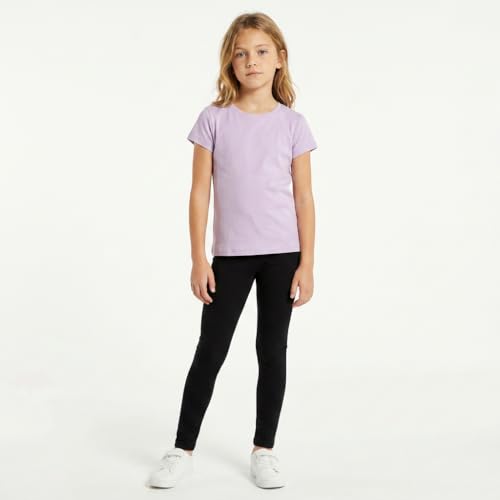 Image of Pink Angel Girls' 8-Pack Cotton T-Shirts - Crew Neck Short Sleeve Tees, Solid Color Multipack, Sizes 4-16